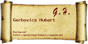 Gerbovics Hubert névjegykártya